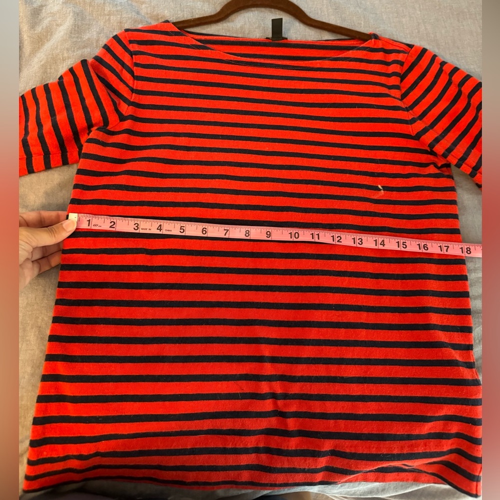 J.Crew nautical striped top with sleeves - Picture 2 of 4
